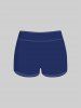 Tenue de plage hawaïenne assortie grande taille à imprimé feuilles tropicales et cocotiers pour couples - Bleu 