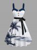 Coconut Tree Sea Beach Print Plus Size Matching Hawaii Beach Outfit For Couples -  