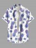 Tenue de plage hawaïenne assortie grande taille à imprimé ananas et fleurs d'hibiscus pour couples - Violet clair 