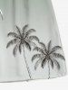 Matching Hawaii Shirt and Romper Plus Size Beach Outfit Coconut Tree Ombre Printed for Couples -  