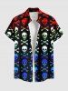 Ombre Skull Bone Print Plus Size Matching Outfit For Couples -  
