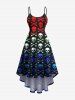 Ombre Skull Bone Print Plus Size Matching Outfit For Couples -  