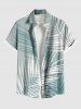 Ensemble chemise et barboteuse hawaïennes assorties, grande taille, tenue de plage, imprimé feuilles tropicales ombrées, pour couples - Vert clair 