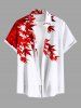 Ensemble chemise et barboteuse hawaïennes assorties, grande taille, tenue de plage imprimée feuilles d'érable pour couples - Blanc de Crème  