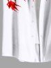 Chemise hawaïenne grande taille à imprimé feuilles d'érable et poches boutonnées pour homme - Blanc 3XL