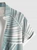 Chemise hawaïenne grande taille à imprimé feuilles tropicales ombré et boutons avec poches pour homme - Vert clair M