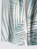 Plus Size Tropical Leaf Ombre Print Buttons Pocket Hawaii Shirt For Men -  