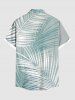 Chemise hawaïenne grande taille à imprimé feuilles tropicales ombré et boutons avec poches pour homme - Vert clair 4XL