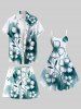 Plus Size Ink Painting Watercolor Flower Print Hawaii Drawstring Beach Shorts For Men -  