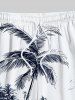 Plus Size Coconut Tree Sea Beach Print Hawaii Drawstring Beach Shorts For Men -  