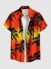 Tenue de plage hawaïenne assortie grande taille à imprimé ombré cocotier pour couples - Orange Foncé 