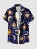 Galaxy Tie Dye Sun Moon Star Print Matching Hawaii Beach Outfit For Couples -  
