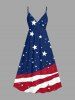 Tenue assortie grande taille à imprimé drapeau américain et étoiles pour couples - Bleu profond 