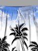 Plus Size Coconut Tree Ombre Sky Print Hawaii Drawstring Beach Shorts For Men -  