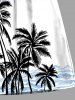 Plus Size Coconut Tree Ombre Sky Print Hawaii Drawstring Beach Shorts For Men -  