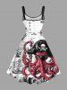 Plus Size Skull Octopus Pirate Sailboat Print Hawaii Cruise A Line Tank Dress -  
