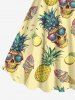 Plus Size Skull Pineapple Ice Cream Print Hawaii A Line Tank Dress -  