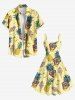 Plus Size Skull Pineapple Ice Cream Print Hawaii A Line Tank Dress -  