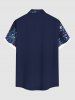 Chemise grande taille à imprimé drapeau américain patriotique et feux d'artifice, avec poches boutonnées, pour homme - Bleu profond L