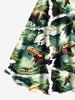 Robe débardeur trapèze hawaïenne grande taille à imprimé cocotiers, dinosaures et forêt - Vert 5X
