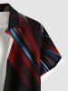 Chemise hawaïenne à boutons et poches pour homme, grande taille, imprimé feuilles florales et ombré - Noir 2XL