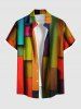 Colored Wooden Blocks Print Plus Size Matching Outfit For Couples -  