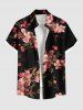 Ensemble chemise et barboteuse hawaïennes assorties, grande taille, imprimé floral ombré, pour couples - Noir 