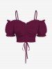 Tenue de plage hawaïenne assortie grande taille à imprimé feuilles de roses pour couples - Rouge foncé 
