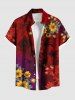 Tenue de plage hawaïenne assortie grande taille à imprimé floral de cocotier ombré pour couples - Rouge 