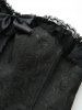 Corset à lacets grande taille avec bordure en dentelle jacquard et œillets en forme de nœud papillon et de fleur de rose - Multi-E 3X | US 22-24