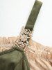 Robe corsetée à lacets de paysanne médiévale Renaissance grande taille, costume de serveuse de taverne - café 2X | US 18-20