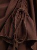 Robe corsetée à lacets de paysanne médiévale Renaissance grande taille, costume de serveuse de taverne - café 2X | US 18-20
