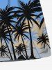 Plus Size Coconut Tree Sky Print Hawaii Drawstring Beach Shorts For Men -  