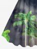 Plus Size Coconut Tree Ombre Midnight Print Hawaii A Line Tank Dress -  