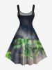 Plus Size Coconut Tree Ombre Midnight Print Hawaii A Line Tank Dress -  