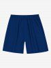 Plus Size Solid Color Beach Shorts For Men -  