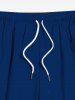 Plus Size Solid Color Beach Shorts For Men -  