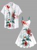 Robe débardeur hawaïenne grande taille à imprimé feuilles et fleurs d'hibiscus - Blanc 6X