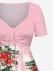 Plus Size Coconut Tree Hibiscus Flowers Car Print Cinched Hawaii Dress -  