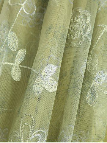 Flower Print Embroidery Mesh Surplice Ribbed Tank Top and Hollow Out Crisscross Side Skinny Leggings Plus Size Outfit