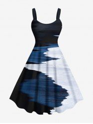Robe débardeur hawaïenne grande taille à imprimé ombré et colorblock Seacoast - Bleu 4X