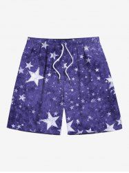 Plus Size Tie Dye Stars Print Hawaii Beach Shorts For Men -  