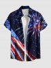 Patriotic American Flag Fireworks Galaxy Print Plus Size Matching Outfit For Couples -  