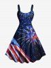 Patriotic American Flag Fireworks Galaxy Print Plus Size Matching Outfit For Couples -  