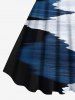 Tenue de plage hawaïenne assortie grande taille à imprimé ombré et colorblock Seacoast pour couples - Bleu 