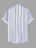Plus Size Striped Coconut Tree Deck Chairs Parquet Print Hawaii Button Pocket Shirt For Men -  