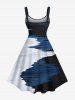 Robe débardeur hawaïenne grande taille à imprimé ombré et colorblock Seacoast - Bleu 4X