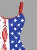 Plus Size Patriotic American Flag Fish Print Tank Dress -  