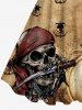 Plus Size Skull Pirate Ship Rudder Anchor Cruise Print Hawaii Tank Dress -  