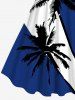 Robe débardeur hawaïenne grande taille à imprimé cocotiers colorblock - Bleu profond XXS